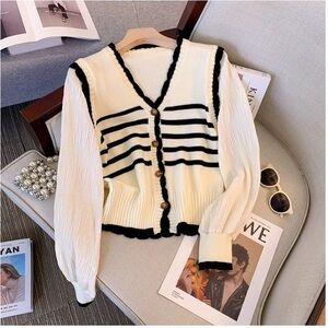 Striped Cardigan Sweater